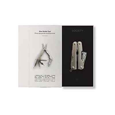 Society Paris Pinza tascabile in acciaio inox di colore grigio, dimensioni: circa 3 cm x 18 cm x 9,5 cm Society Paris Pinza tascabile in acciaio inox di colore grigio, dimensioni: circa 3 cm x 18 cm x 9,5 cm
