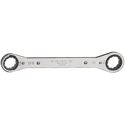 KLEIN TOOLS Chiave a cricchetto, made in USA, 13/16" x 7/8" con cricchetto rovesciato e finitura cromata KLEIN TOOLS Chiave a cricchetto, made in USA, 13/16" x 7/8" con cricchetto rovesciato e finitura cromata