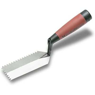 Marshalltown Frattazzo per bordi seghettati , intaglio a V con 6x4,5 mm e manico Durasoft, frattazzo stretto per posti stretti, dimensioni: 127x51 mm Marshalltown Frattazzo per bordi seghettati , intaglio a V con 6x4,5 mm e manico Durasoft, frattazzo stretto per posti stretti, dimensioni: 127x51 mm