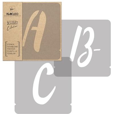 Nakleo Stencil Alfabeto per Pittura 42 Pezzi Set, 14cm Lettere e Numeri Scrittura Manuale Carattere Maiuscola, Stampini Plastica e Riutilizzabile, Fai da te Modello Artigianato, Pareti Muro Legno Nakleo Stencil Alfabeto per Pittura 42 Pezzi Set, 14cm Lettere e Numeri Scrittura Manuale Carattere Maiuscola, Stampini Plastica e Riutilizzabile, Fai da te Modello Artigianato, Pareti Muro Legno