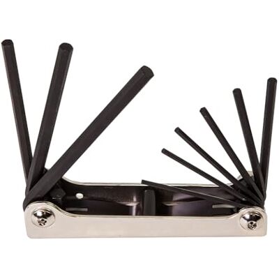 KLEIN TOOLS Set di chiavi esagonali pieghevoli, 9 chiavi, misure SAE KLEIN TOOLS Set di chiavi esagonali pieghevoli, 9 chiavi, misure SAE
