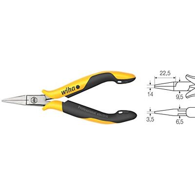 Wiha - 27441 - ESD - 120 mm - Pinze a becco piatto Wiha - 27441 - ESD - 120 mm - Pinze a becco piatto