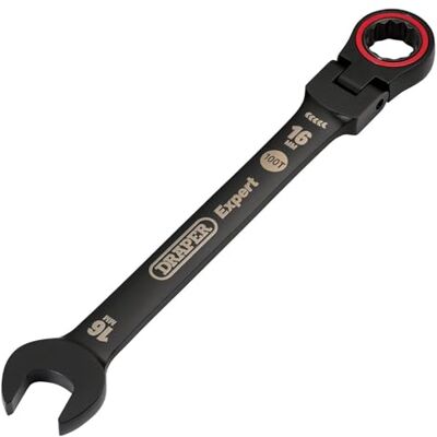 Draper Expert Chiave combinata a cricchetto con testa flessibile metrica HI-TORQ, 16 mm, colore: nero Draper Expert Chiave combinata a cricchetto con testa flessibile metrica HI-TORQ, 16 mm, colore: nero
