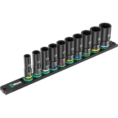 Wera 9660 Listello magnetico bussole B Impaktor Deep 1 set, 3/8", 10 pezzi Wera 9660 Listello magnetico bussole B Impaktor Deep 1 set, 3/8", 10 pezzi