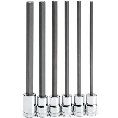 GEARWRENCH 6 Piece 3/8 pollici Set di Bussole Metriche con Punta Esagonale Lunga GEARWRENCH 6 Piece 3/8 pollici Set di Bussole Metriche con Punta Esagonale Lunga