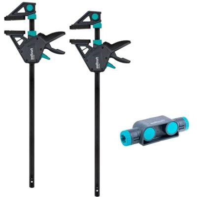 wolfcraft Set 3 Pezzi Morsetto a Una Mano PRO MAX con Connettore XL wolfcraft Set 3 Pezzi Morsetto a Una Mano PRO MAX con Connettore XL