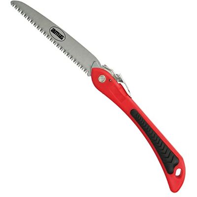 Amig Sega da Potatura Pieghevole Lama in Acciaio da 180 mm Manico Ripiegabile Bimateriale Antiscivolo Sega da Mano in Acciaio Leggera e Comoda per Tagliare Rami Blocco di Sicurezza Amig Sega da Potatura Pieghevole Lama in Acciaio da 180 mm Manico Ripiegabile Bimateriale Antiscivolo Sega da Mano in Acciaio Leggera e Comoda per Tagliare Rami Blocco di Sicurezza