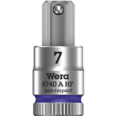 Wera , 8740 A HF Zyklop Inserto-bussola, attacco da 1/4", confunzione di ritegno, 7,0 x 28 mm Wera , 8740 A HF Zyklop Inserto-bussola, attacco da 1/4", confunzione di ritegno, 7,0 x 28 mm