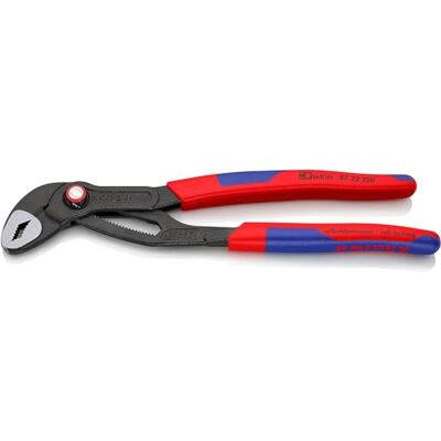 KNIPEX Cobra QuickSet Pinza regolabile di nuova generazione per tubi e dadi bonderizzata grigia rivestiti in materiale bicomponente, forma, 87 22 250 KNIPEX Cobra QuickSet Pinza regolabile di nuova generazione per tubi e dadi bonderizzata grigia rivestiti in materiale bicomponente, forma, 87 22 250