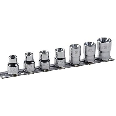Bahco - 7400TORX-E - 3/8 in - Torx-E - 7 pezzi - Set di bussole Bahco - 7400TORX-E - 3/8 in - Torx-E - 7 pezzi - Set di bussole