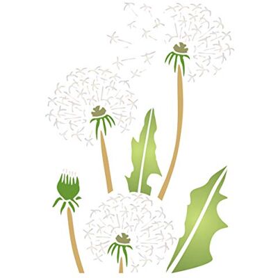 Stencil Company DandiClocks Stencil a stratificazione, 11,43 x 16,51 cm – Original Dandelion Puff Stencil per aggiungere texture, design e accenti a sfondi misti Stencil Company DandiClocks Stencil a stratificazione, 11,43 x 16,51 cm – Original Dandelion Puff Stencil per aggiungere texture, design e accenti a sfondi misti