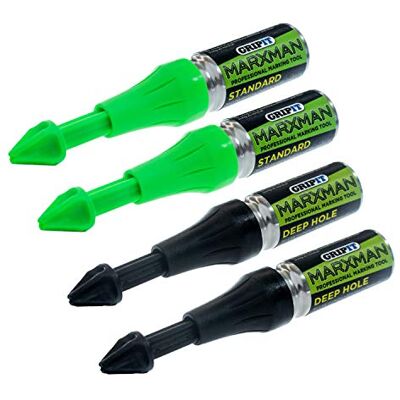 Marxman Green Standard Set di 2 pennarelli a gesso nero profondo per marcatura fori Marxman Green Standard Set di 2 pennarelli a gesso nero profondo per marcatura fori