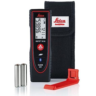 Leica DISTO D110 – compatto metro laser dotato di Bluetooth (associazione tramite app) per la misura di distanze e superfici (utilizzabile negli ambienti interni con una portata di 60 m) Leica DISTO D110 – compatto metro laser dotato di Bluetooth (associazione tramite app) per la misura di distanze e superfici (utilizzabile negli ambienti interni con una portata di 60 m)