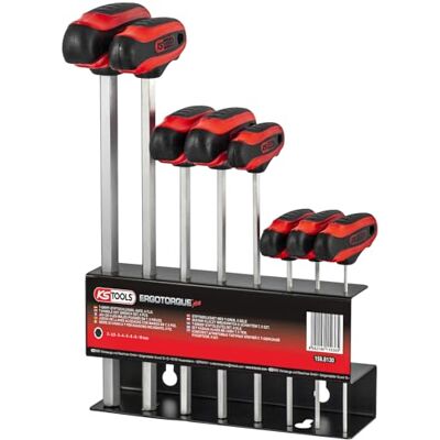 KS TOOLS Serie di Chiavi a T per Esagono Incassato Ergotorqueplus, 8 Pezzi, 2-10 mm KS TOOLS Serie di Chiavi a T per Esagono Incassato Ergotorqueplus, 8 Pezzi, 2-10 mm