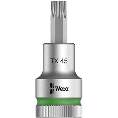 Wera , 8767 C HF TORX TORX Zyklop Bussole a inserto attacco da 1/2" con ritegno vite con, TX 45 x 60 mm Wera , 8767 C HF TORX TORX Zyklop Bussole a inserto attacco da 1/2" con ritegno vite con, TX 45 x 60 mm
