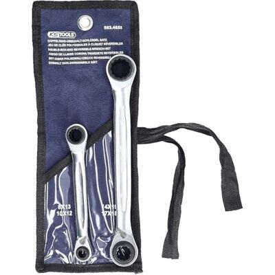 KS TOOLS Serie di Chiavi a Cricco Doppie Poligonali Reversibili 4 in 1 Gearplus, 2 Pezzi, 8X13-18X19 mm KS TOOLS Serie di Chiavi a Cricco Doppie Poligonali Reversibili 4 in 1 Gearplus, 2 Pezzi, 8X13-18X19 mm