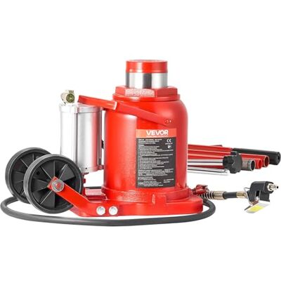 VEVOR Martinetto Idraulico a Bottiglia per Auto Carico di 50 t, Cric a Bottiglia Saldato per Impieghi Gravosi Pneumatico o Manuale con Pompa per SUV, Camion, Camper, Riparazione Auto, Rosso VEVOR Martinetto Idraulico a Bottiglia per Auto Carico di 50 t, Cric a Bottiglia Saldato per Impieghi Gravosi Pneumatico o Manuale con Pompa per SUV, Camion, Camper, Riparazione Auto, Rosso