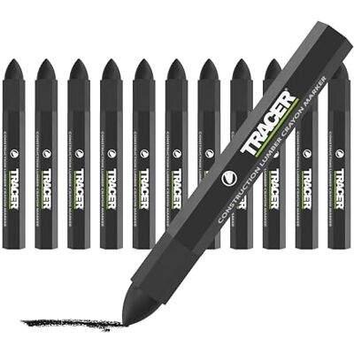Tracer Construction Lumber Pennarelli a pastello, confezione da 12, colore nero, 12 pastelli per marcatura multisuperficie Tracer Construction Lumber Pennarelli a pastello, confezione da 12, colore nero, 12 pastelli per marcatura multisuperficie