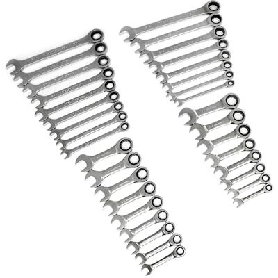 GEARWRENCH Set di chiavi a cricchetto standard e tozze da 34 pezzi, SAE e metriche GEARWRENCH Set di chiavi a cricchetto standard e tozze da 34 pezzi, SAE e metriche