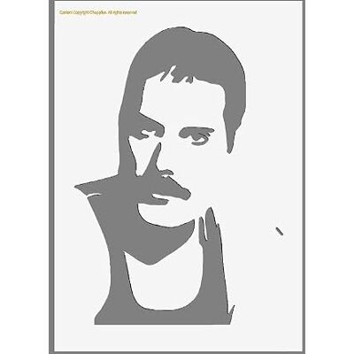 Cfsupplies Stencil Store MylarStencil Freddie Mercury Queen Stencil riutilizzabile, da parete, A5/A4/A3, dimensioni 190 micron (1) (190 micron (A3 420 mm x 297 mm)) Cfsupplies Stencil Store MylarStencil Freddie Mercury Queen Stencil riutilizzabile, da parete, A5/A4/A3, dimensioni 190 micron (1) (190 micron (A3 420 mm x 297 mm))