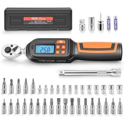 VEVOR Set di Chiavi Dinamometriche Digitali da 1/4"con 42 Pezzi Cacciaviti Dinamometriche 4 Unità, Schermo LCD con Cicalino e Indicatore LED, con Bussole Inserti Prolunga e Adattatore VEVOR Set di Chiavi Dinamometriche Digitali da 1/4"con 42 Pezzi Cacciaviti Dinamometriche 4 Unità, Schermo LCD con Cicalino e Indicatore LED, con Bussole Inserti Prolunga e Adattatore