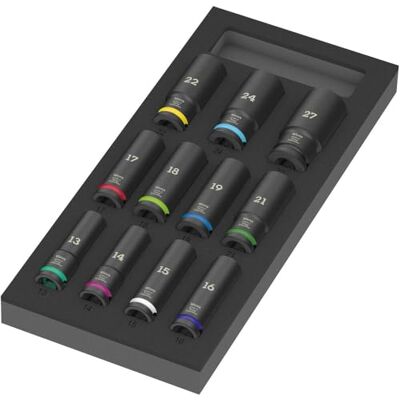 Wera 9725 Termoformato in spugna Zyklop C, 1/2", chiavi a bussola Impaktor Deep Set 1, 11 pezzi Wera 9725 Termoformato in spugna Zyklop C, 1/2", chiavi a bussola Impaktor Deep Set 1, 11 pezzi