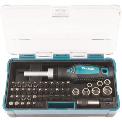 Makita 8958010 Giraviti Cricchetto Kit Reversibile 47 Pezzi, Blu Makita 8958010 Giraviti Cricchetto Kit Reversibile 47 Pezzi, Blu
