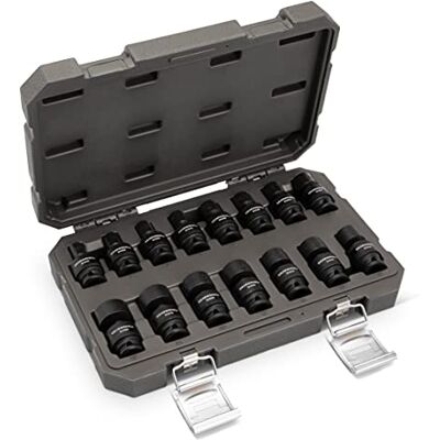 GEARWRENCH 3/8 Pollici 6 Punti Set di Bussole a Impatto Universale Standard, 15 Pezzi GEARWRENCH 3/8 Pollici 6 Punti Set di Bussole a Impatto Universale Standard, 15 Pezzi