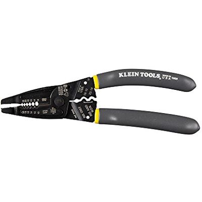 KLEIN TOOLS Multi Tool, pinza spelafili, pinza crimpatrice, tagliafili, strumento multiuso per elettricisti, grigio/giallo KLEIN TOOLS Multi Tool, pinza spelafili, pinza crimpatrice, tagliafili, strumento multiuso per elettricisti, grigio/giallo