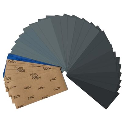 auriikoop Set di 36 Pezzi di Carta Vetrata Umida e Asciutta 23 x 9 Cm, Grana 400 600 800 000 200 500 2000 2500 3000, Carta Vetrata Fine per Auto Metallo Legno Vernice Vetro Levigatura Finitura (36) auriikoop Set di 36 Pezzi di Carta Vetrata Umida e Asciutta 23 x 9 Cm, Grana 400 600 800 000 200 500 2000 2500 3000, Carta Vetrata Fine per Auto Metallo Legno Vernice Vetro Levigatura Finitura (36)