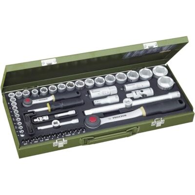 PROXXON Set Completo Chiavi a Tubo, 1/4" e 1/2", 56 Pezzi, 0 V, Nero, Set di 56 PROXXON Set Completo Chiavi a Tubo, 1/4" e 1/2", 56 Pezzi, 0 V, Nero, Set di 56
