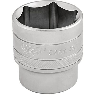 Draper Expert Chiave a bussola quadrata da 1/2", 32 mm, a bussola esagonale a 6 punti, accessorio per chiave in acciaio al cromo vanadio Draper Expert Chiave a bussola quadrata da 1/2", 32 mm, a bussola esagonale a 6 punti, accessorio per chiave in acciaio al cromo vanadio