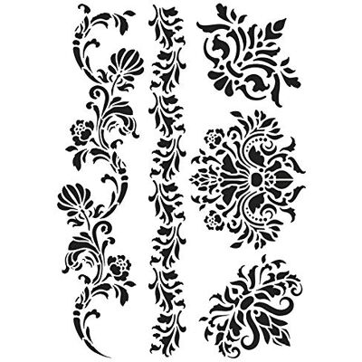 ideen mit herz Stencil in plastica con motivi intagliati al laser, formato A4, ideali per decorare tessuti, pareti, finestre, carta, scrapbooking, bambini, lavoretti fai da te ideen mit herz Stencil in plastica con motivi intagliati al laser, formato A4, ideali per decorare tessuti, pareti, finestre, carta, scrapbooking, bambini, lavoretti fai da te