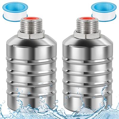 GWCYMYD 2 valvole a galleggiante automatiche da 1/2 pollici, regolazione del livello dell'acqua, in acciaio inox, sicura, durevole, per torri d'acqua, serbatoi d'acqua (A) GWCYMYD 2 valvole a galleggiante automatiche da 1/2 pollici, regolazione del livello dell'acqua, in acciaio inox, sicura, durevole, per torri d'acqua, serbatoi d'acqua (A)