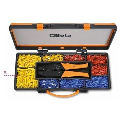Beta 1608/C9 Pinza crimpante - Kit di capicorda isolati Beta 1608/C9 Pinza crimpante - Kit di capicorda isolati
