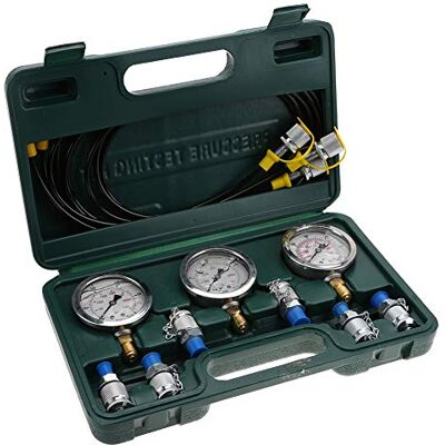Diyeeni Tester idraulico con scatola di supporto, Tester di pressione idraulica Sistema idraulico Valigetta di prova, manometro Ø63mm (250/400 / 600bar), tubo di prova 1500mm, raccordo G1 / 4, R1 / 4 Diyeeni Tester idraulico con scatola di supporto, Tester di pressione idraulica Sistema idraulico Valigetta di prova, manometro Ø63mm (250/400 / 600bar), tubo di prova 1500mm, raccordo G1 / 4, R1 / 4