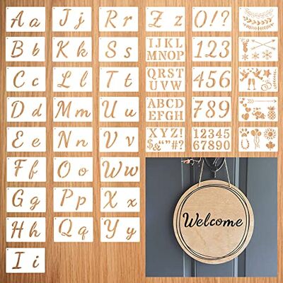 Kleemeiero 40 Fogli Stencil Lettere Stencil Lettere Stencil Alfabeto Corsivo Stencil Numeri Grandi Stencil Muro Grandi Stencil Scritte Muro per Artistico Decorazione Pittura Fai da Te (19*17CM) Kleemeiero 40 Fogli Stencil Lettere Stencil Lettere Stencil Alfabeto Corsivo Stencil Numeri Grandi Stencil Muro Grandi Stencil Scritte Muro per Artistico Decorazione Pittura Fai da Te (19*17CM)
