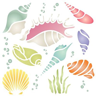 Stencil Company Stencil a conchiglia – 11,5 x 11,5 cm (S) – Riutilizzabile Sea Ocean Nautical Seashore Reef Wall Stencil Modello Stencil Company Stencil a conchiglia – 11,5 x 11,5 cm (S) – Riutilizzabile Sea Ocean Nautical Seashore Reef Wall Stencil Modello