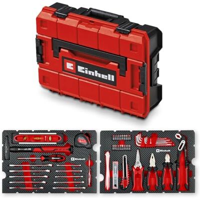 Einhell Accessories Original Einhell E-Case valigetta attrezzi 79 pezzi trasloco (martello meccanico, pinze, accessori inserti, cutter lama spezzabile, metro nastro, livella bolla, chiavi combinate, valigetta sistema) Einhell Accessories Original Einhell E-Case valigetta attrezzi 79 pezzi trasloco (martello meccanico, pinze, accessori inserti, cutter lama spezzabile, metro nastro, livella bolla, chiavi combinate, valigetta sistema)