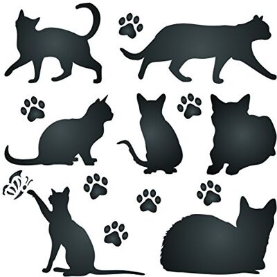 Stencil Company Stencil a forma di sagoma di gatto per decorare le pareti, riutilizzabile s Stencil Company Stencil a forma di sagoma di gatto per decorare le pareti, riutilizzabile s