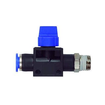 RIEGLER Valvola a 3/2 vie "serie blu", connettore R1/4 a., F. tubo A Ø 6 mm, dr. Max. 15 bar, KS/MS vern, flusso S-G RIEGLER Valvola a 3/2 vie "serie blu", connettore R1/4 a., F. tubo A Ø 6 mm, dr. Max. 15 bar, KS/MS vern, flusso S-G