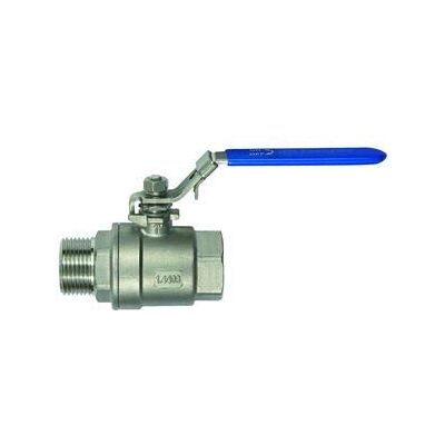RIEGLER 135909-3395.28 Valvola a sfera in acciaio inox, 2 pezzi, filettatura interna/esterna, G 2, DN 50, 1 pezzo RIEGLER 135909-3395.28 Valvola a sfera in acciaio inox, 2 pezzi, filettatura interna/esterna, G 2, DN 50, 1 pezzo