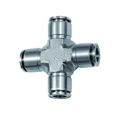 RIEGLER Raccordo a X per tubo esterno Ø 14 mm, pressione di lavoro max. 20 bar, acciaio inox 1.4404 RIEGLER Raccordo a X per tubo esterno Ø 14 mm, pressione di lavoro max. 20 bar, acciaio inox 1.4404