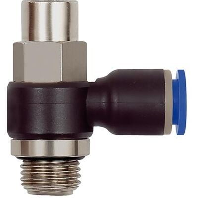 RIEGLER Valvola di non ritorno a farfalla, serie blu, scarico rose, G 3/8 a., F. Schl.-Außen-Ø 10 mm, codice di lavoro: Max. 10 bar, plastica/MS vern. RIEGLER Valvola di non ritorno a farfalla, serie blu, scarico rose, G 3/8 a., F. Schl.-Außen-Ø 10 mm, codice di lavoro: Max. 10 bar, plastica/MS vern.