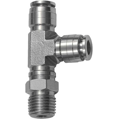 RIEGLER Raccordo a T girevole, forma a L, R 1/4 a., per tubo esterno Ø 8 mm, pressione di lavoro max. 20 bar, acciaio inox 1.4404 RIEGLER Raccordo a T girevole, forma a L, R 1/4 a., per tubo esterno Ø 8 mm, pressione di lavoro max. 20 bar, acciaio inox 1.4404