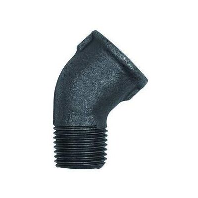 RIEGLER Angolo 121, 45°, Rp 2 i., R 2 a., ghisa nera temperata, temperatura di funzionamento da -20 °C a 300 °C, ISO 7-1. RIEGLER Angolo 121, 45°, Rp 2 i., R 2 a., ghisa nera temperata, temperatura di funzionamento da -20 °C a 300 °C, ISO 7-1.