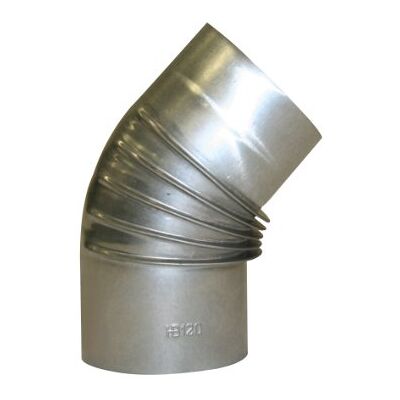 Kamino-Flam Tubo a gomito per stufa angolo 45°, tubo fumo in acciaio alluminato, forno tubo Ø 120 mm, testato secondo la norma EN 1856-2, argento Kamino-Flam Tubo a gomito per stufa angolo 45°, tubo fumo in acciaio alluminato, forno tubo Ø 120 mm, testato secondo la norma EN 1856-2, argento
