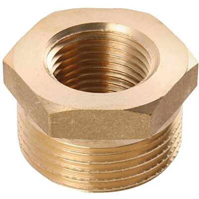 Sanitop-Wingenroth Riduttore sfuso con tipo 1 '' AG x tipo 3/4 '' IG raccordo con filettatura esterna e interna Diametro ridotto, raccordo filettato per l'installazione fine multi-angolo in ottone Sanitop-Wingenroth Riduttore sfuso con tipo 1 '' AG x tipo 3/4 '' IG raccordo con filettatura esterna e interna Diametro ridotto, raccordo filettato per l'installazione fine multi-angolo in ottone