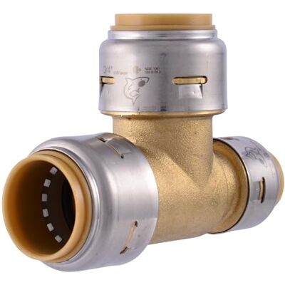 SharkBite Max 3/4 di pollice x 1/2 di pollice x 3/4 di pollice di riduzione Tee, Spingere per collegare il raccordo idraulico in ottone, tubo PEX, rame, CPVC, PE-RT, HDPE, SharkBite Max 3/4 di pollice x 1/2 di pollice x 3/4 di pollice di riduzione Tee, Spingere per collegare il raccordo idraulico in ottone, tubo PEX, rame, CPVC, PE-RT, HDPE,