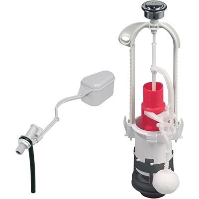 Wirquin Caccia d'acqua wc completa meccanismo MVB & valvola galleggiante F12, grigio e rosso Wirquin Caccia d'acqua wc completa meccanismo MVB & valvola galleggiante F12, grigio e rosso